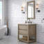 Oakman 30 In. Double Sink Carrara White Marble Countertop Bath Vanity In Grey Oak With Rectangular Mirror