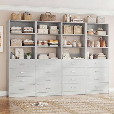 84inch Closet System with Wood Drawers