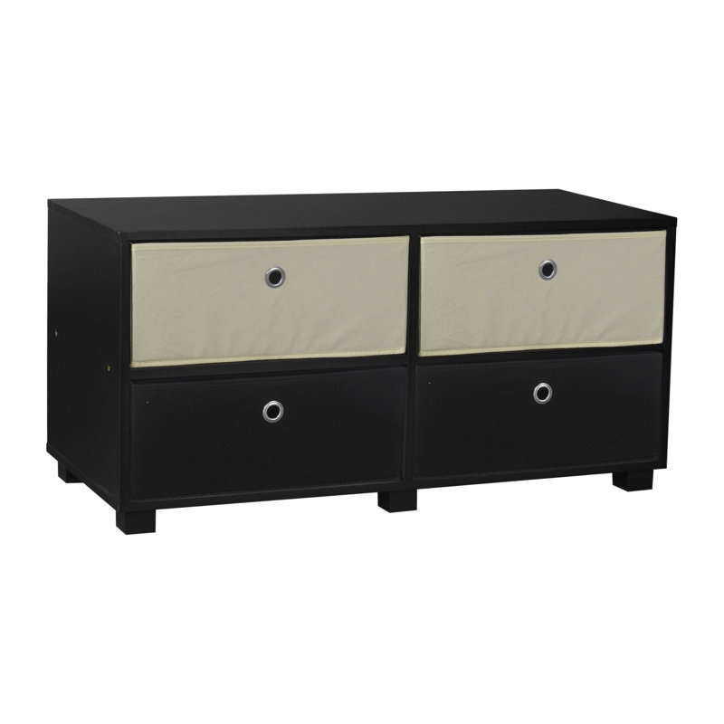 Unfinished TV Stand for TVs up to 43", Black/Ivory