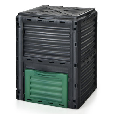 Gymax 80 Gallon Compost Bin Garden Waste Container Grass Food Trash Barrel Fertilizer -  GYM09261