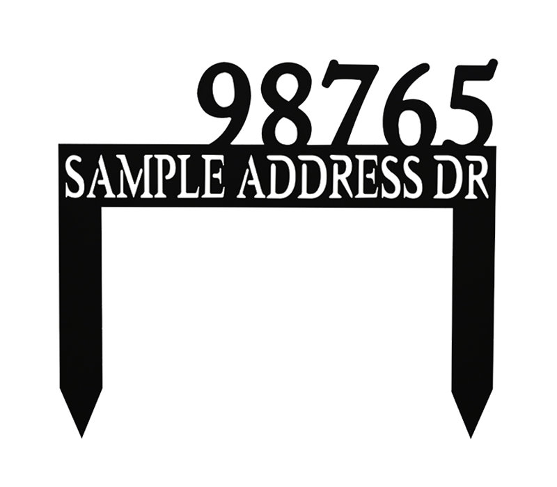 Enseigne d'adresse 34 po x 30 po en aluminium thermolaqué, Oui, Noir