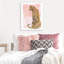 «Watercolor Leopard on Two Tone Blush», reproduction d'art sur toile-1107573382