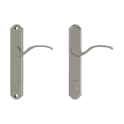 Brixwell 850-2094813 Munchen Handle Set 1-3 / 4 Épais porte active avec cylindre en nickel satiné
