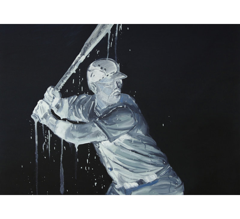 Baseball Player - Blue Man Canvas Art for Home Decor