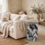 Table d'appoint Wira, plateau rond, base sculpturale, marbre blanc noir 23 pouces