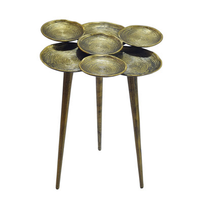 Round Gold Aluminium Side Table