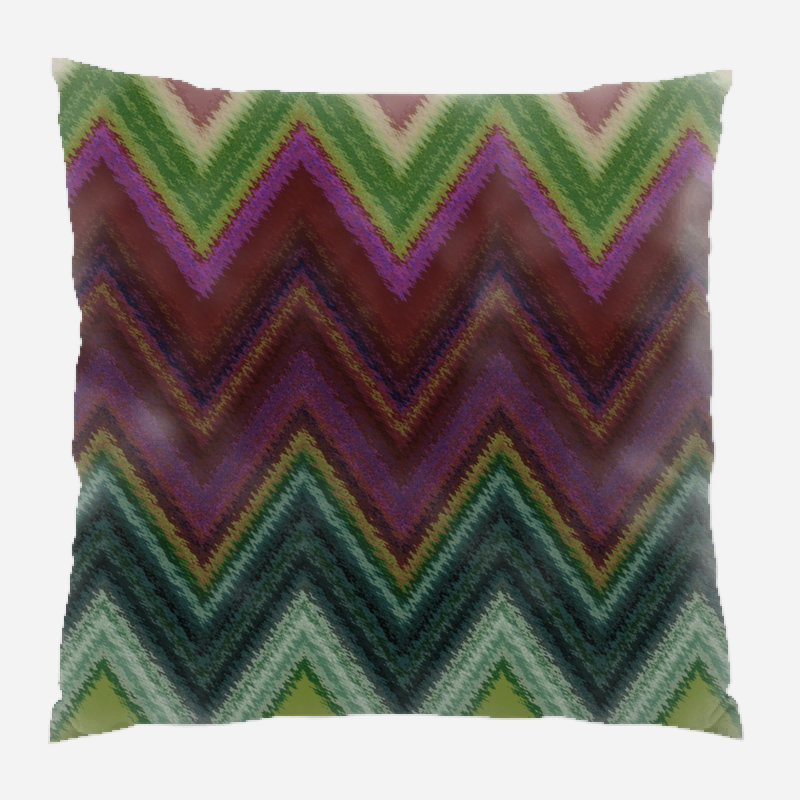 Coussin décoratif texture, Vert / Mauve