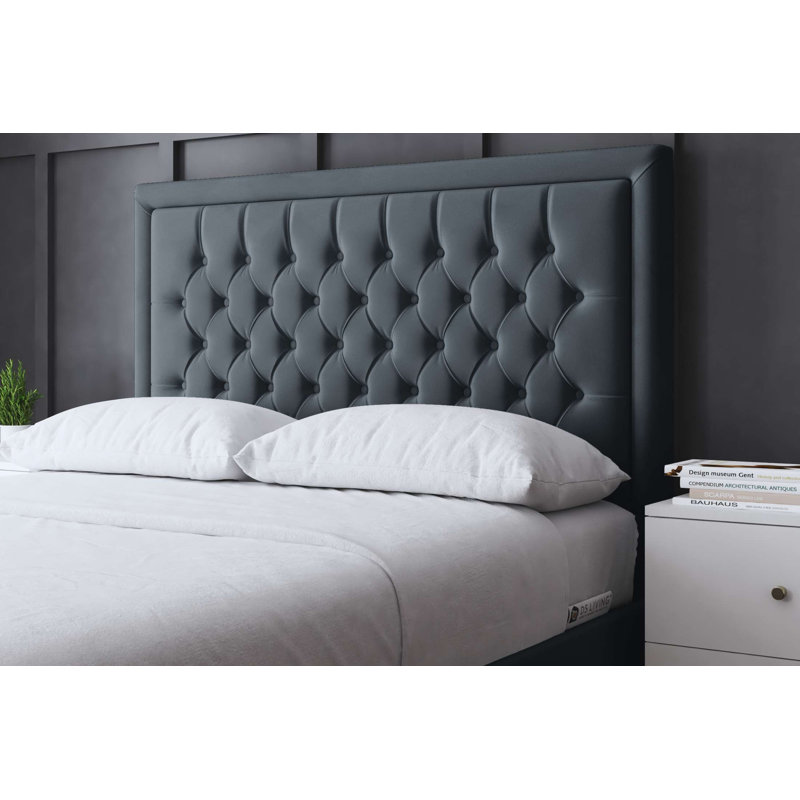 Allegra Upholstered Ottoman Bed with Headboard, Single (3'), Grey