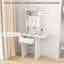 HOMCOM Small Dressing Table with Mirror LED Lights White