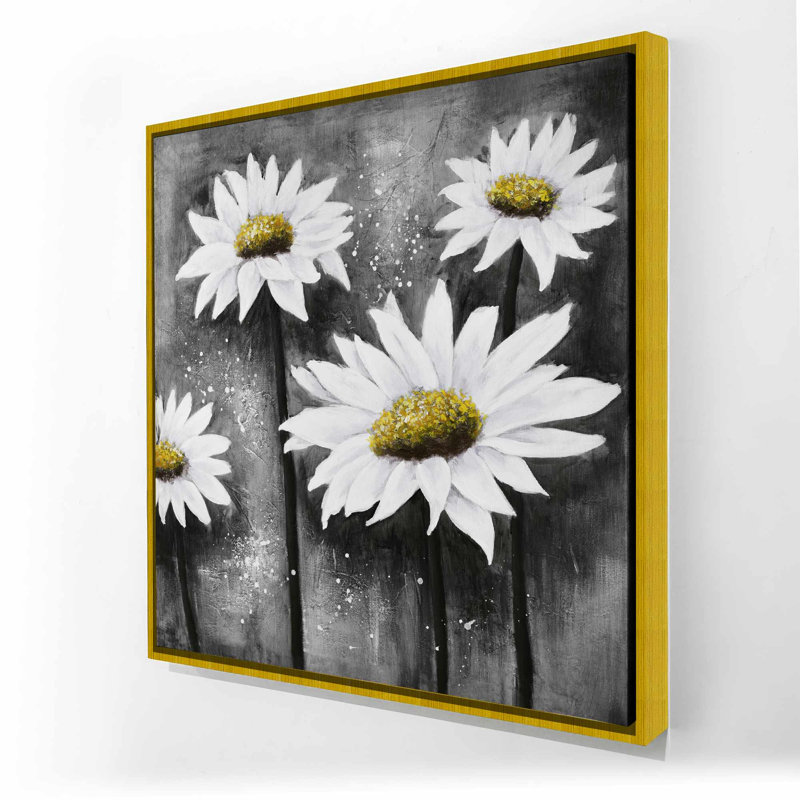«White Rustic Daisies at Sun», toile encadrée | Décoration intérieure
