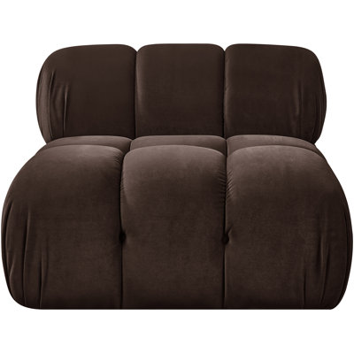 Orin Brown Velvet Performance Fabric Upholstered Modular Chair
