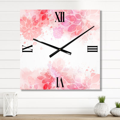 Horloge murale fleurs abstraites II