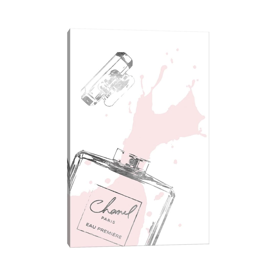 Leinwandbild Splashing Perfume in Silver and Blush von Amanda Greenwood