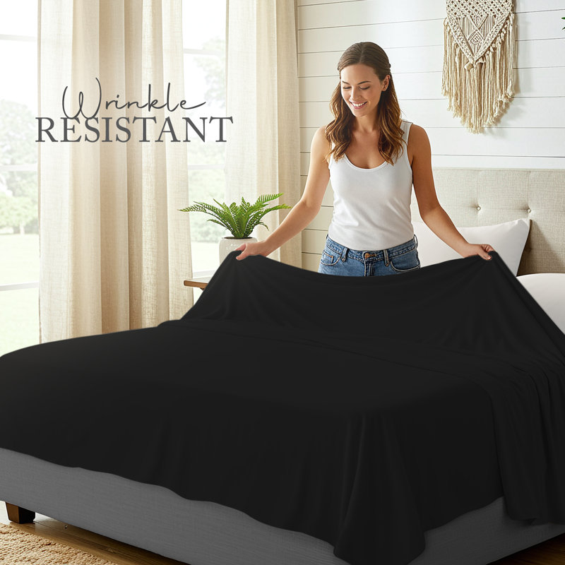 Flat Sheet, Single, Black