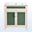 Armoire de rangement pour salle de bain avec tablette réglable en hauteur, évier en céramique