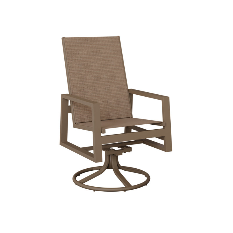 Chaise de salle à manger pivotante Ohlson, Tweed taupe, Argile d'aluminium
