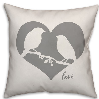 Coussin love oiseau