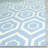Dhurries Hand Woven Flat Weave Wool/Cotton Geometric Rug in Ivory/Blue-1436808042