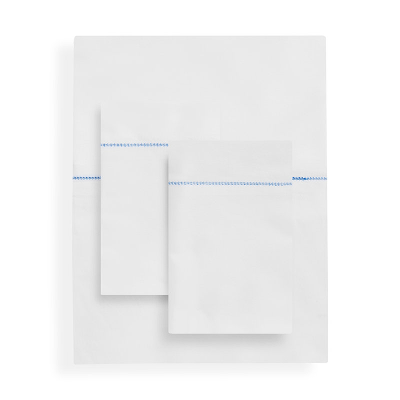 Ensemble de draps 100% coton 400 fils 400TC, Très grand, Bleu