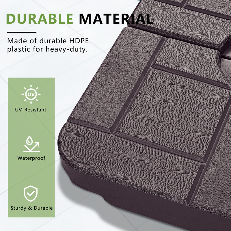 6.8kg Plastic Free Standing Umbrella Base, Brown