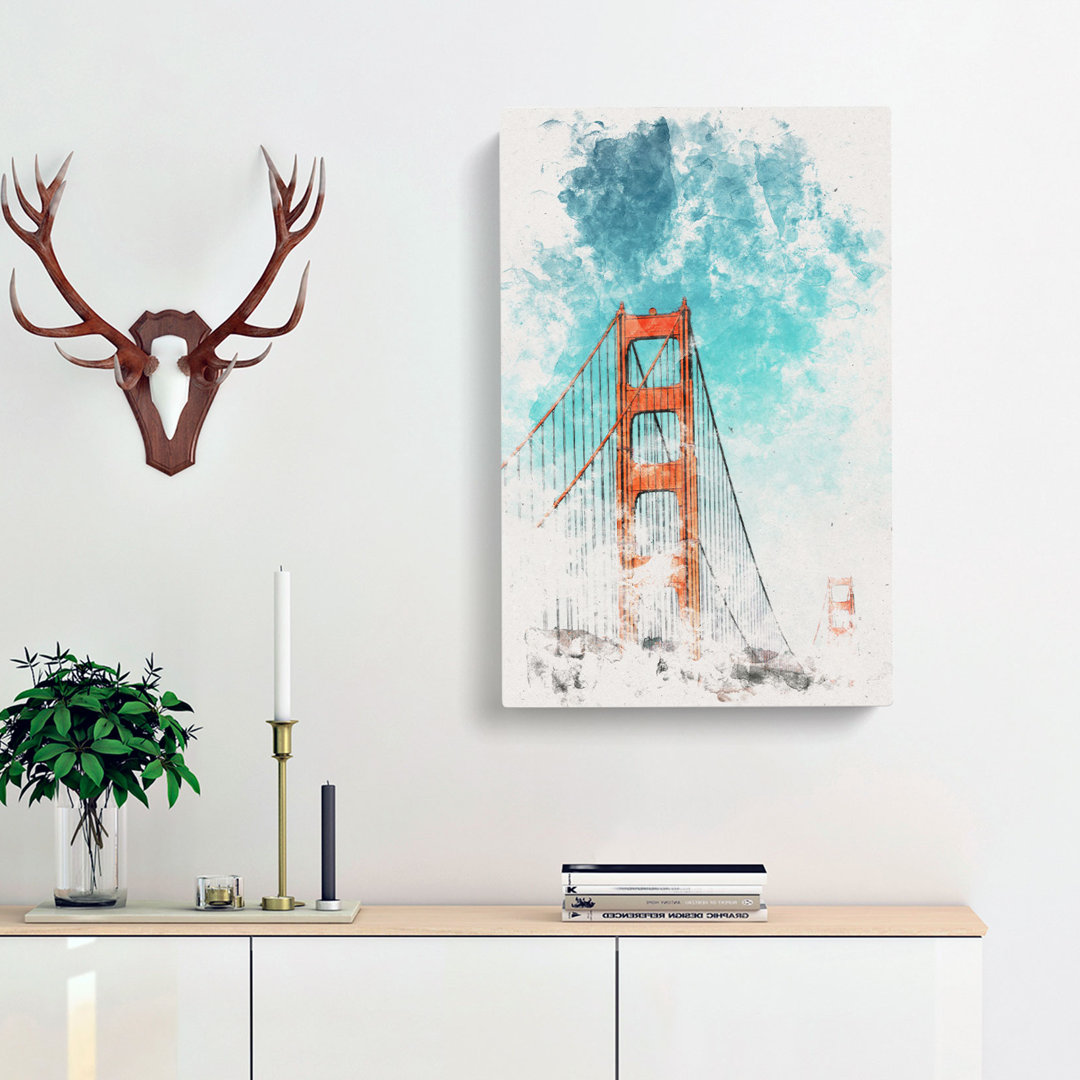 The Golden Gate Bridge Abstract - Wrapped Canvas