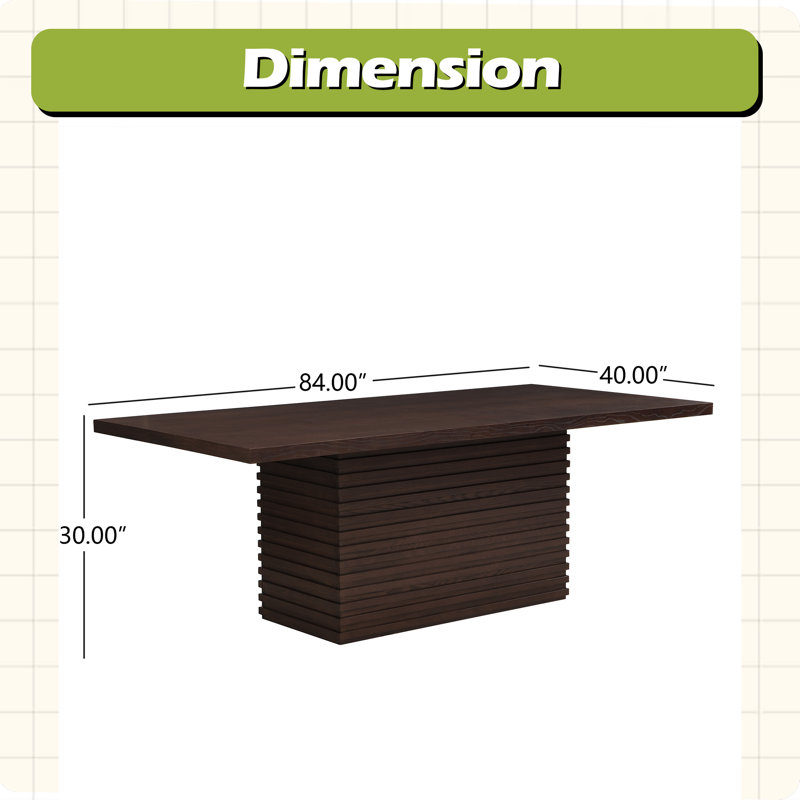 Rectangular 84-inch Dining Table, Espresso