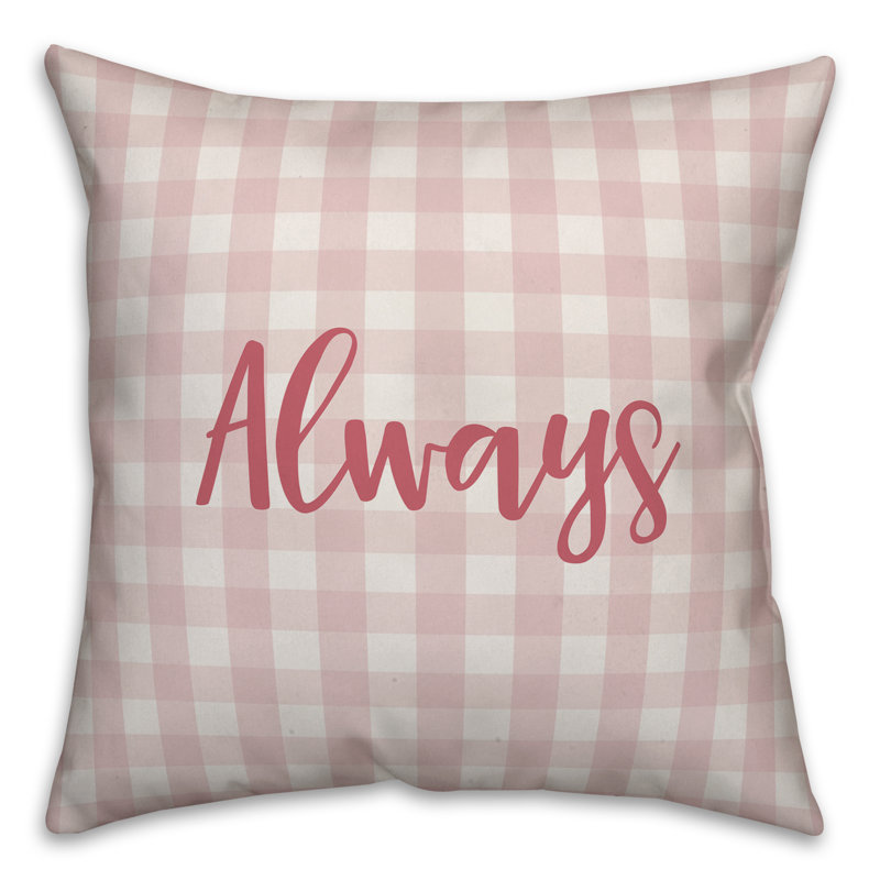  Always Throw Pillow, Pillow Cover, Pink
