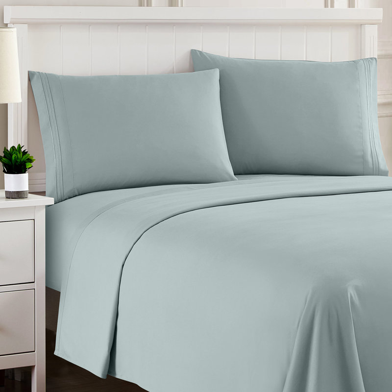 Luxurious Classic Soft Solid 1800 Series Microfiber Sheet Set, Various Colors and Sizes, Twin XL, Slate