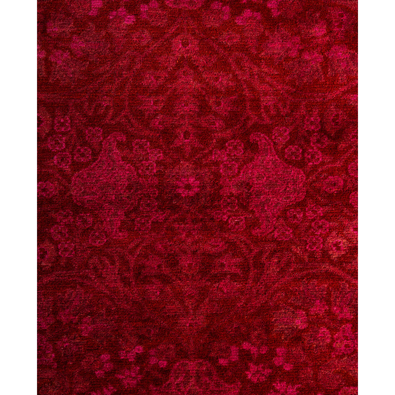 Overdyed Hand-Knotted Wool Modern-Contemporary Red Runner 2' 7" x 18' 2"