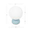 Lampe de table ronde en verre opale avec base en résine bleue-130070734