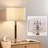 Modern LED Table Lamp With Dimmable Switch, Natural Wood Base And Linen Shade For Bedroom, Living Room, Office Desk, And Nightstand