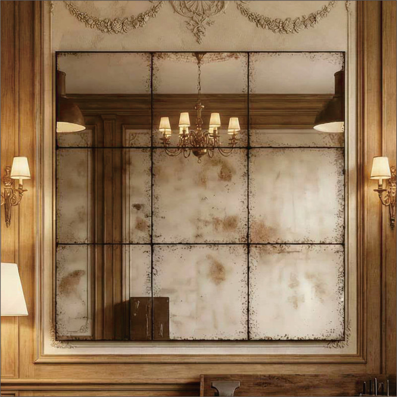 Miroir carré carré design industriel rétro polyvalent