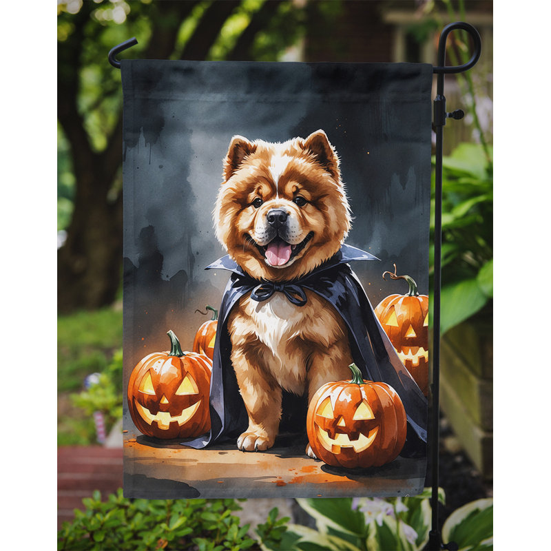 Drapeau de jardin chiot Halloween, Chow-chow