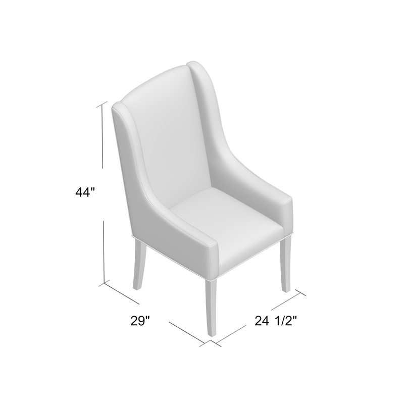 Fauteuil à oreilles rembourré Dora, 3156 Lin, Espresso
