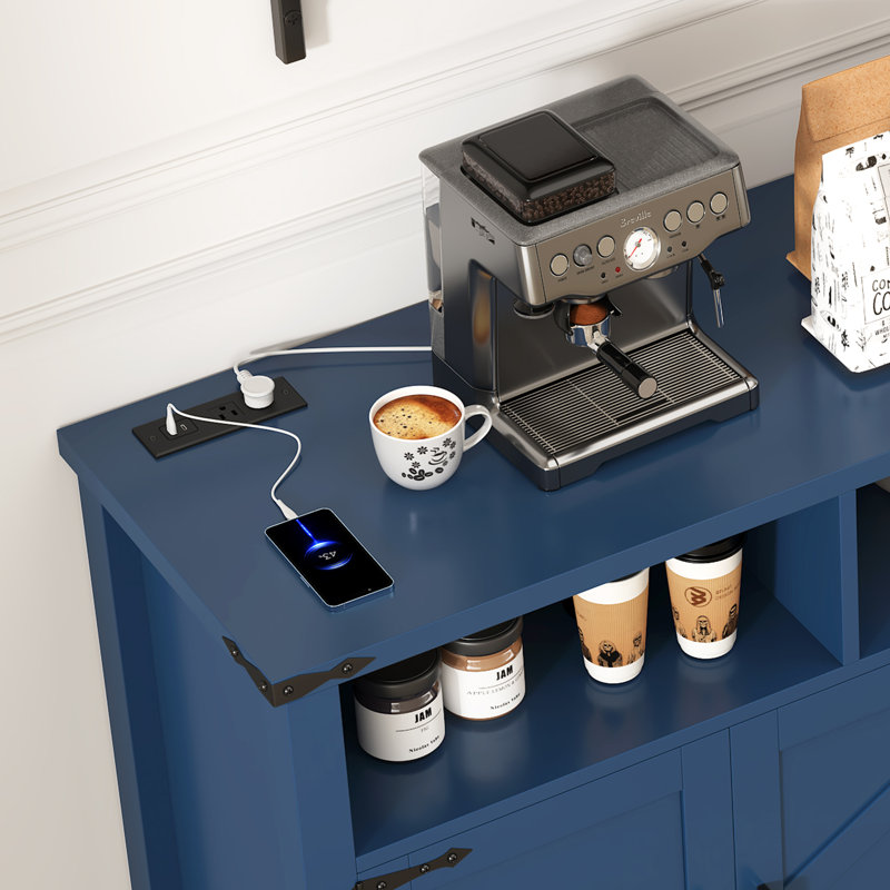 Jeamess 59'' Sideboard With 4 Doors, Blue