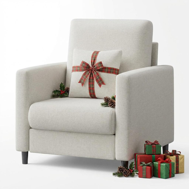 Fauteuil d'appoint pour canapé, canapé-lit en chenille pour la chambre à coucher, canapé d'appoint de salon sans outil, fauteuil confortable pour le salon, beige