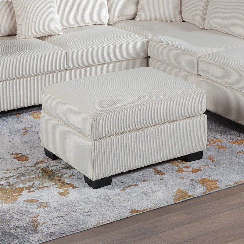 Canapé modulaire contemporain, Velours côtelé beige