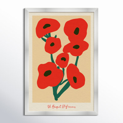 Modern Red Flower Bouquet Print