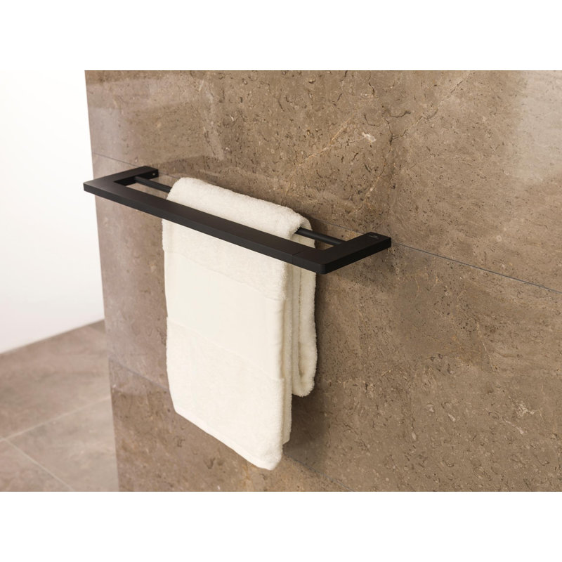 Urban-C Double Wall Mounted Towel Bar, Matte Black