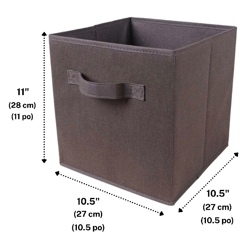 Cube ou bac en tissu pliable, Gris foncé