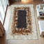 Tapis brun et beige en cuir de vache, tapis fait à la main en cuir naturel