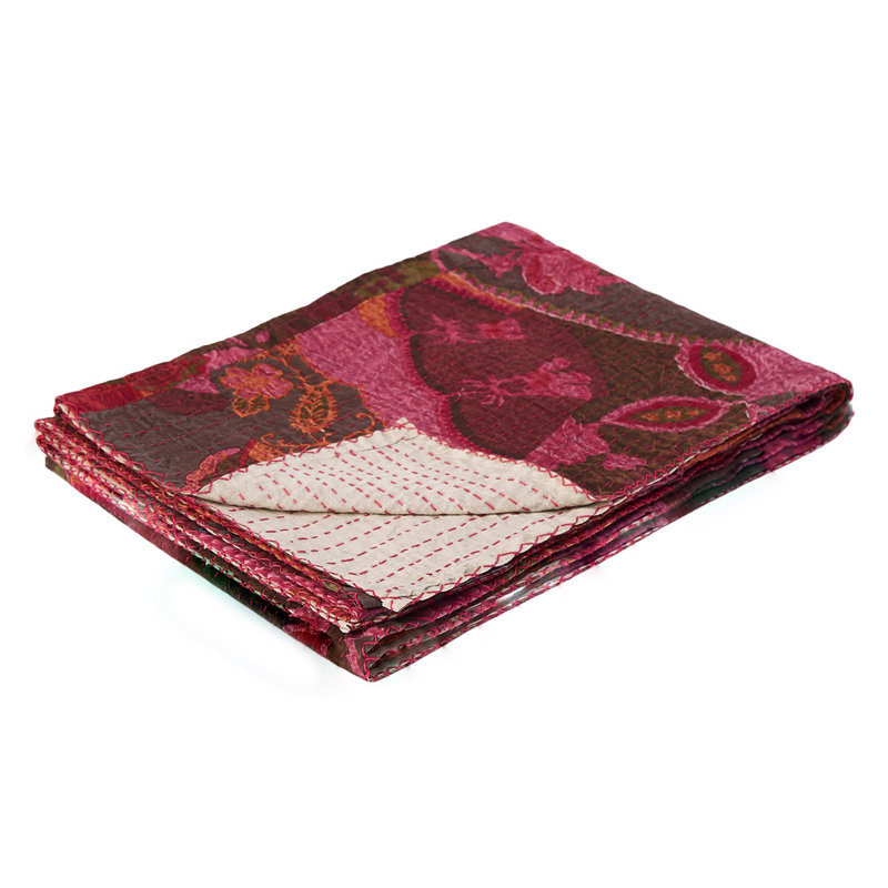 Jeté en coton Kantha
