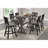 Rustic Look Distressed Gray Finish Counter Height Dining Table Solid Rubberwood Kitchen Dining
