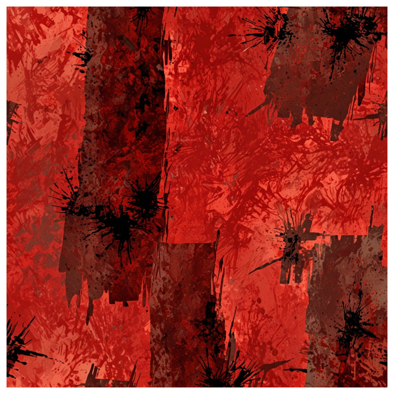 Tapis de bain rouge et noir, L 34 po x L 21 po