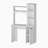 White 3-Tier Storage Shelves Computer Desk