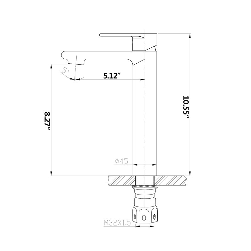 Single-Hole Single-handle Bathroom Faucet with Drain Assembly