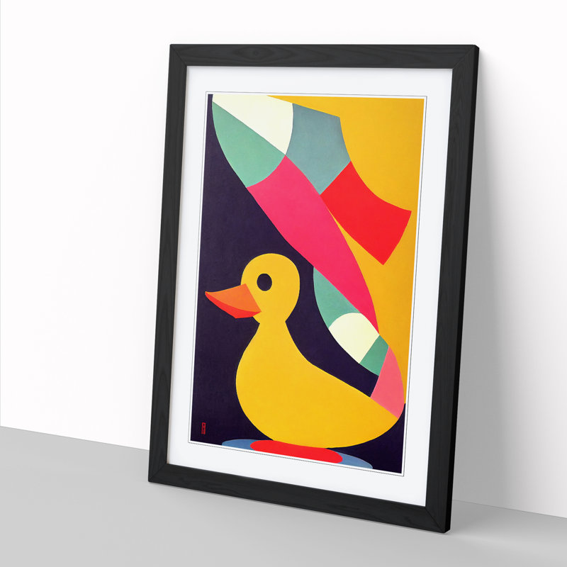 Rubber Duck Abstract Vol.2 - Single Picture Frame Print, Black, 64cm H x 46cm W x 2cm D