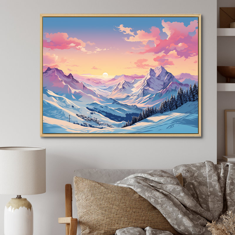 Décoration murale Alpes, Dhuez, Cadre flottant brun, H 30 po x l 40 po x P 1,5 po