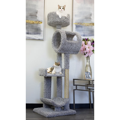 Arbre à chat 63 po avec perchoirs et poteaux en sisal pour grands chats New Cat Condos