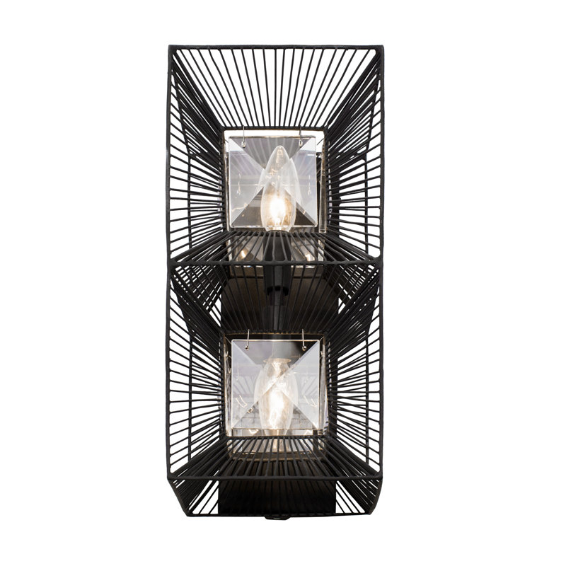 Flush Mounted Sconce, Carbon, Black/Clear